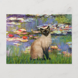 Postal Lilies 2 - gato siamés de punto de foca