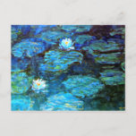 Postal Lilies de agua (azul) de Claude Monet<br><div class="desc">Famoso cuadro de Claude Monet,  Water Lilies (azul),  postal.</div>