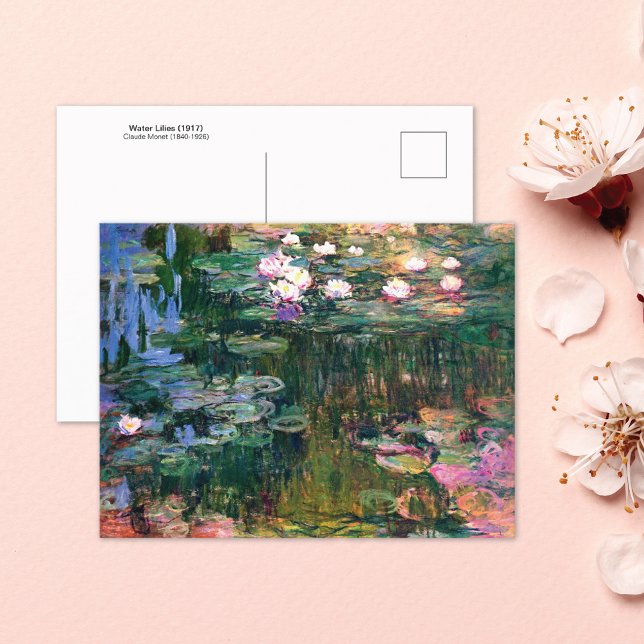 Postal Lilies de agua rosa (1917) Claude Monet (Subido por el creador)
