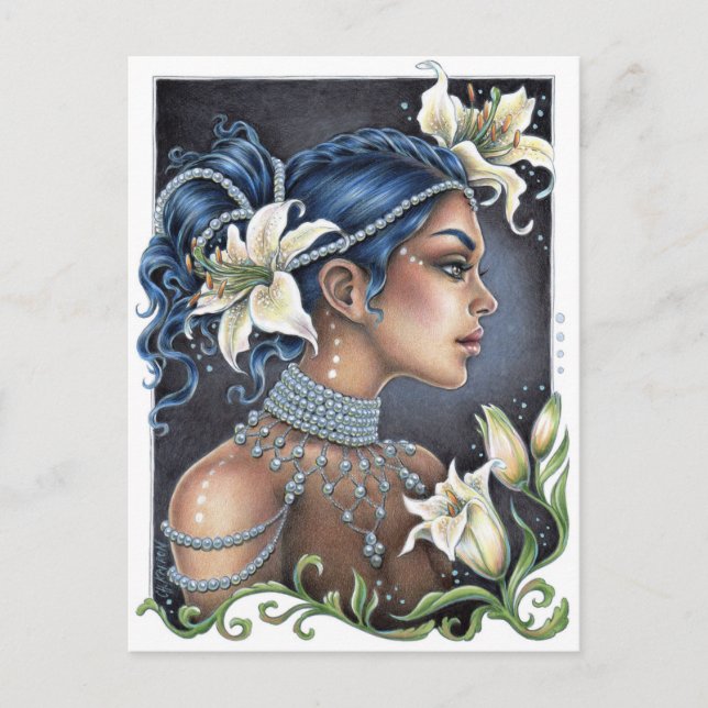 Postal Lilies y Perlas (Anverso)