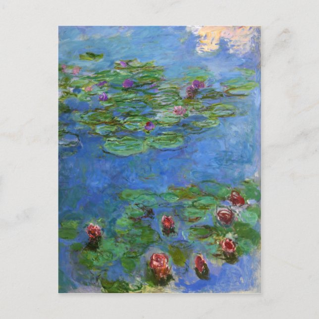 Postal Lilis de agua roja, Claude Monet (Anverso)