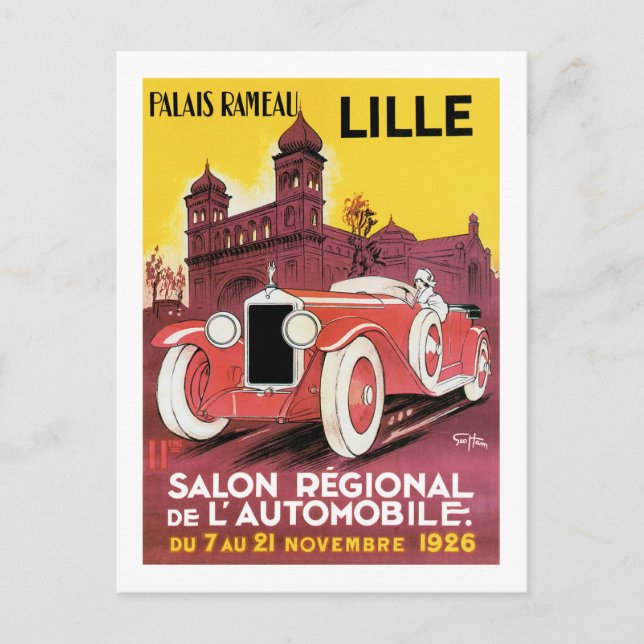 Postal Lille Salon Regional de L'Automobile (Anverso)