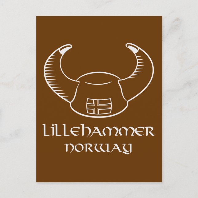 Postal Lillehammer Noruega Viking Gorra (Anverso)