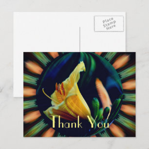 Postal Lily Abstract Floral Gracias Postcard