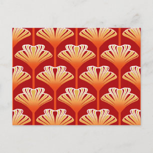Postal Lily Art Deco, Naranja Tangerine y Oro