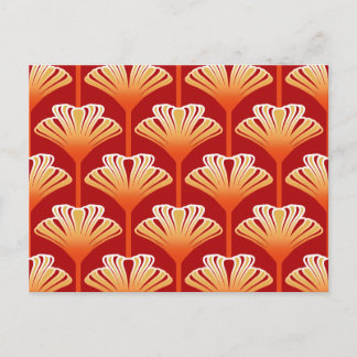 Postal Lily Art Deco, Naranja Tangerine y Oro