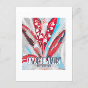 Postal Lily de la acuarela del Mes de Nacimiento del Vall