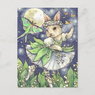 Postal Lily del valle Ballerina Bunny Postcard