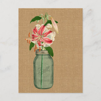 Postal Lily fleur dans un pot Mason