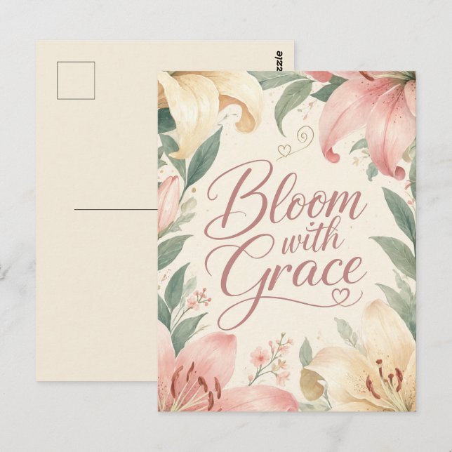 Postal Lily : Florecer con Gracia (Anverso / Reverso)