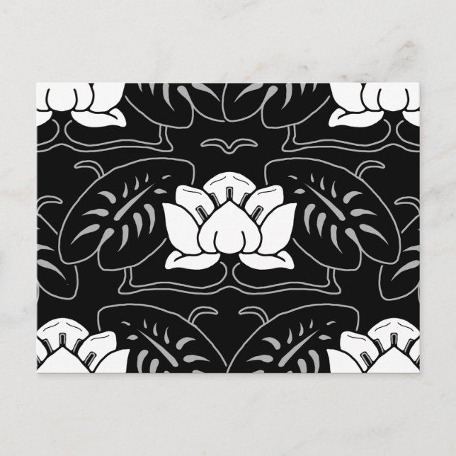 Postal Lily Motif de Agua Oscura (Anverso)