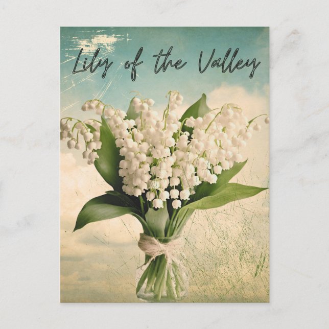Postal Lily of the Valley Birth Month Flower Retro (Anverso)