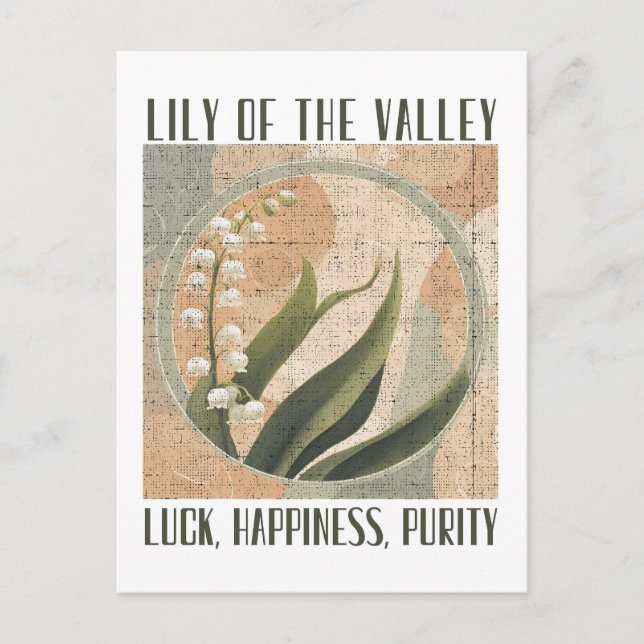 Postal Lily of the Valley Birth Month Flower Retro (Anverso)