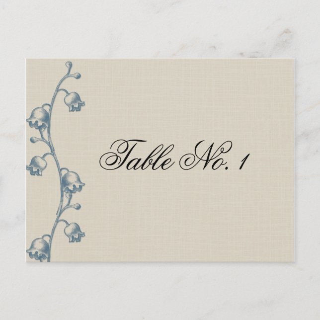 Postal Lily of the Valley on Ecru Linen Table Number (Anverso)