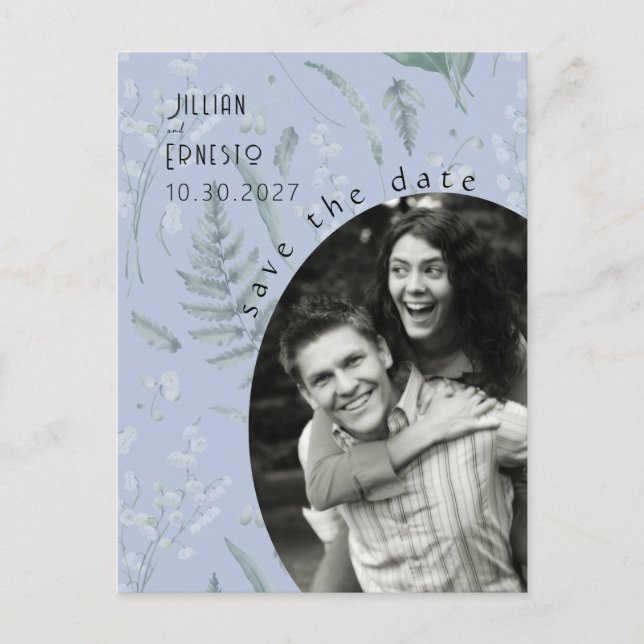 Postal Lily of Valley || Azul perwinkle - Guardar la fech (Anverso)