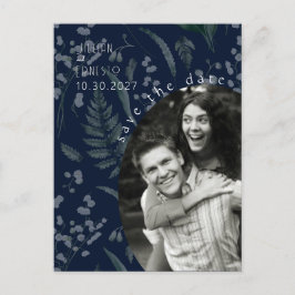 Postal Lily of Valley con Ferns || Azul profundo