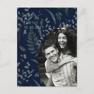 Postal Lily of Valley con Ferns    Azul profundo