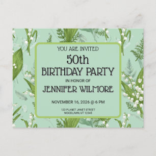 Postal Lily of Valley con Ferns    Sage Green Personaliza