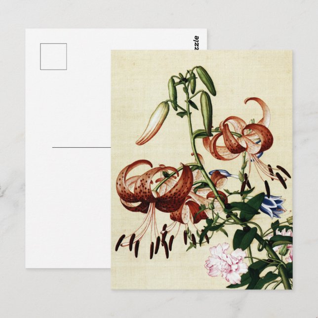 Postal Lily y Bella Artes Peony Entwined (Anverso / Reverso)