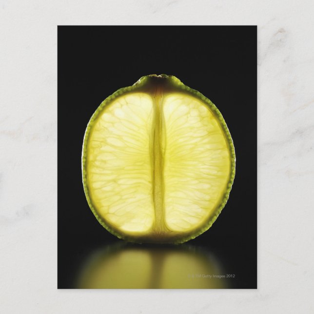 Postal Lime, Fruit, fondo negro (Anverso)