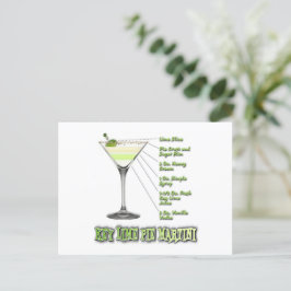 Postal Lime Pie Martini Cocktail Recipe Art