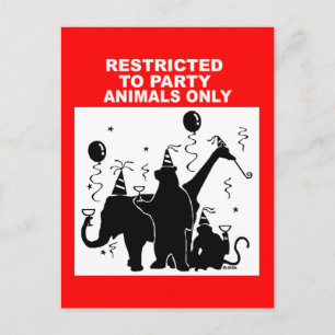Postal Limitado únicamente a animales fiestas