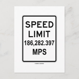 Postal Límite De Velocidad 186,282,397 MPS (Velocidad De