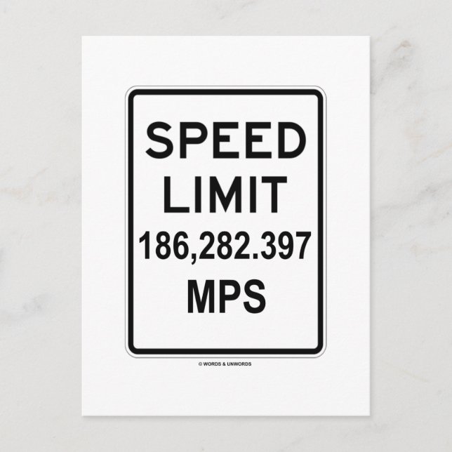 Postal Límite De Velocidad 186,282,397 MPS (Velocidad De  (Anverso)