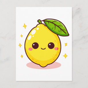 Postal Limon amarillo lindo feliz