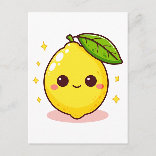 Postal Limon amarillo lindo feliz (Anverso)