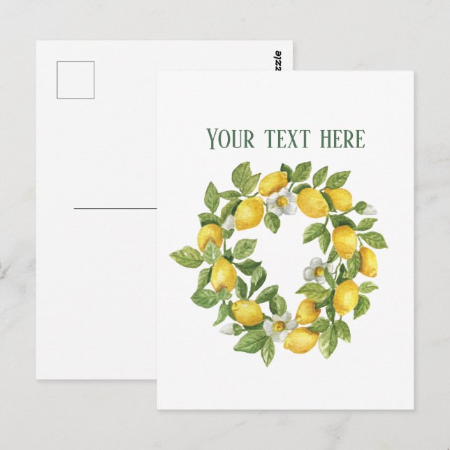 Postal Limon fresco lindo personalizable  (Anverso / Reverso)