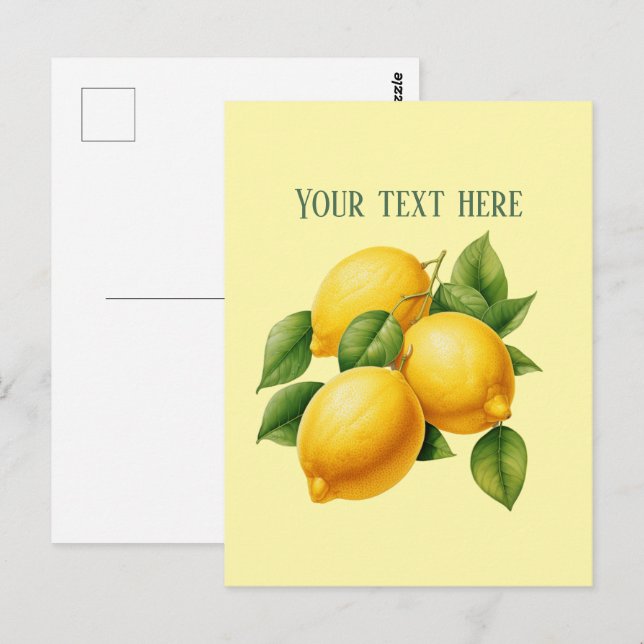 Postal Limon fresco lindo personalizable (Anverso / Reverso)