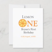 Limon uno feliz cumpleaños 1 naranja gris retro bo