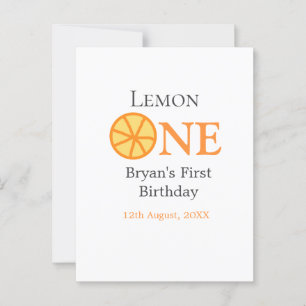Postal Limon uno feliz cumpleaños 1 naranja gris retro bo