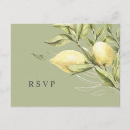 Postal Limón y hojas Boda Verde RSVP