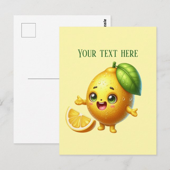 Postal Limonada fresca linda personalizable  (Anverso / Reverso)