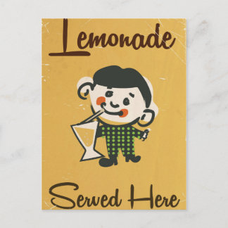 Postal Limonada servida aquí anuncio de bebidas vintage