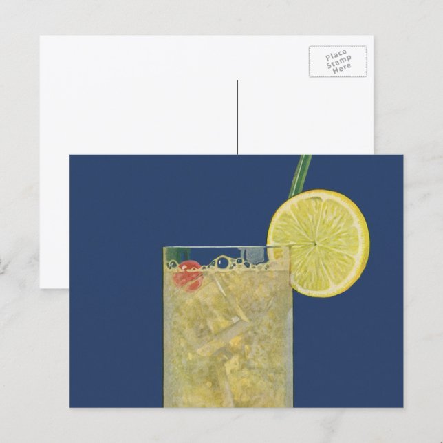 Postal Limonada Vintage o Refresco de Frutas, Bebidas (Anverso / Reverso)