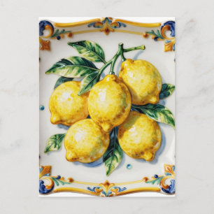 Postal Limoneros Cerámicos Vibrantes Italianos 