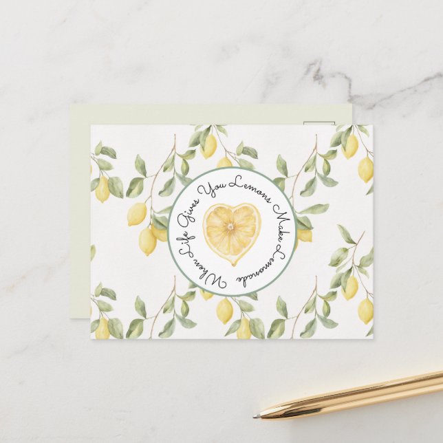 Postal Limones Amarillos Frutas Limonada (Anverso/Reverso In Situ)