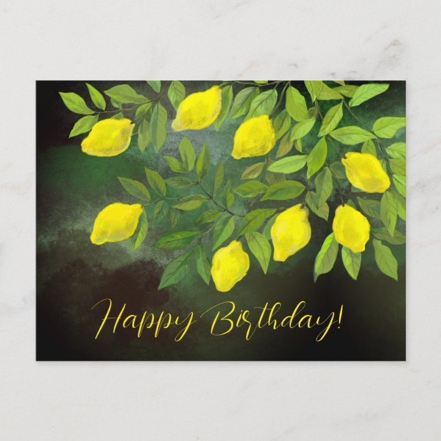Postal Limones amarillos y ramas (Anverso)