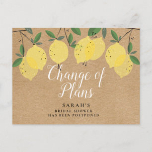 Postal Limones Rústicos Boho Cambiar la Fecha del Evento