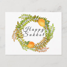 Postal Limones y hojas de judía feliz sukkot