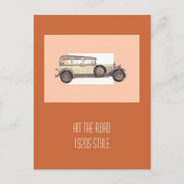 Postal Limousina Mercedes de los años 1920 (Anverso)