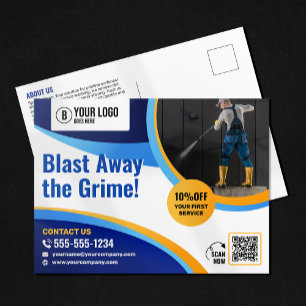 Postal Limpieza de ventanas de casas con lavado a presión