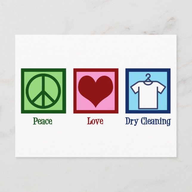 Postal Limpieza seca de Peace Love (Anverso)