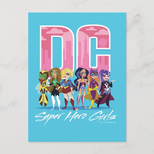 Postal Linaje de Chicas Super Hero DC (Anverso)
