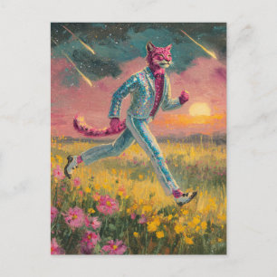 Postal Lince en un traje plateado 