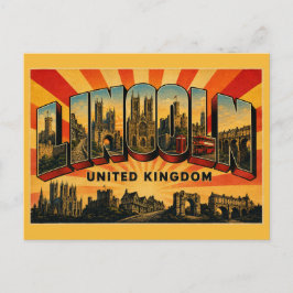 Postal Lincoln Inglaterra Ciudad Catedral Vintage