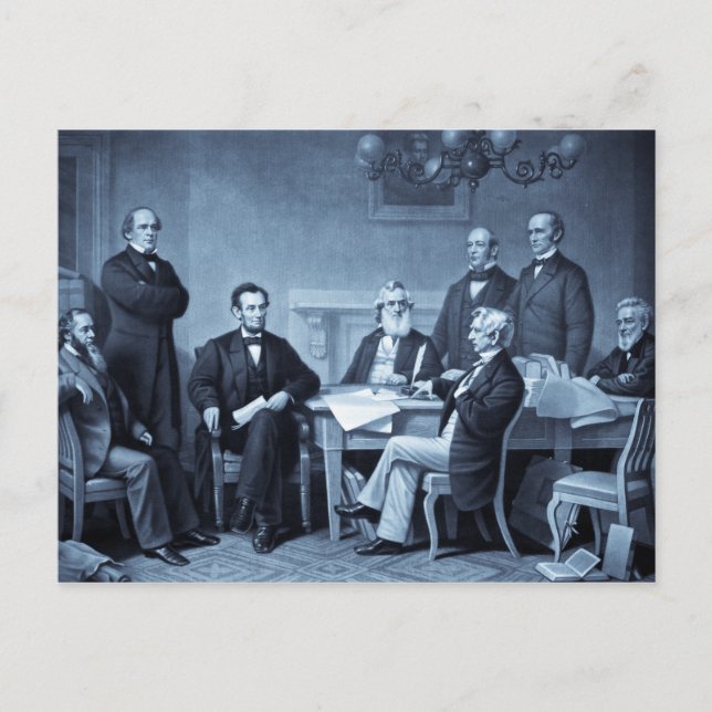 Postal Lincoln leyendo la proclamación de la emancipación (Anverso)